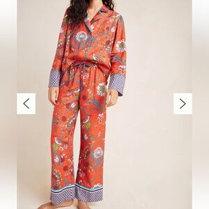 ANTHROPOLOGIE X VICTORIA GARCIA SPARROW FLANNEL PAJAMA top and pant set